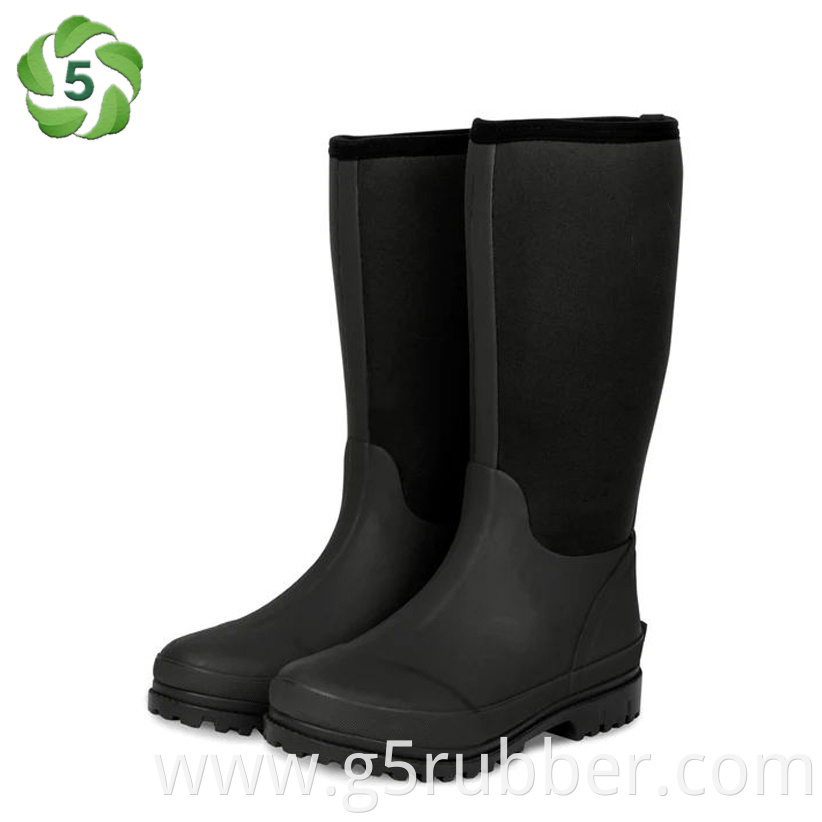 14 Inch Black Neop Rubber Boots